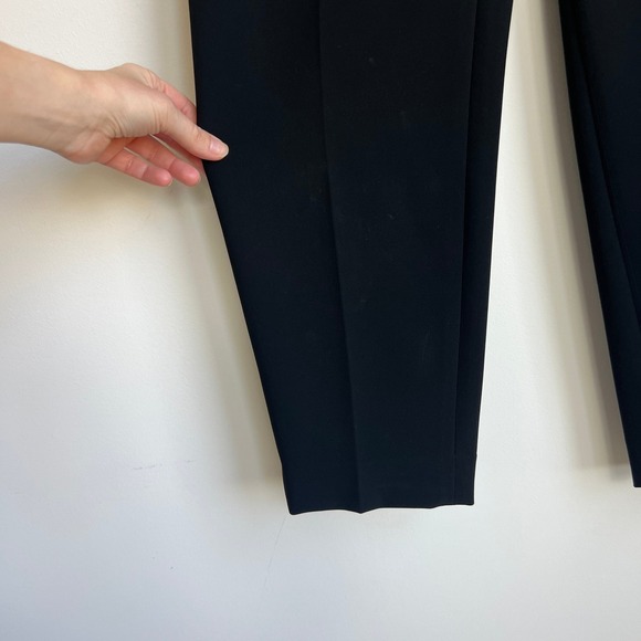 St John Couture Black Ruched Satin Waist Evening Trousers Dress Pants Wos 10 - Picture 6 of 10